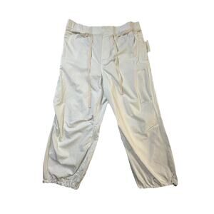 Anthropologie Pilcro Cargo Crop Pants Women’s XL White Elastic Waist NWT